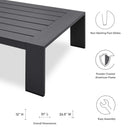 Lionel Outdoor Patio Powder-Coated Aluminum Coffee Table