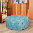 The Elowen Velvet Tufted Ottoman by Clayson Design