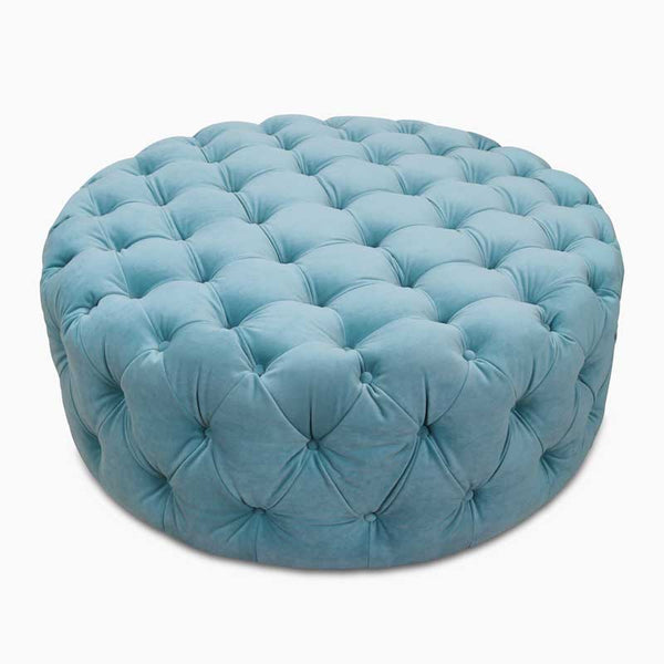 The Elowen Velvet Tufted Ottoman by Clayson Design