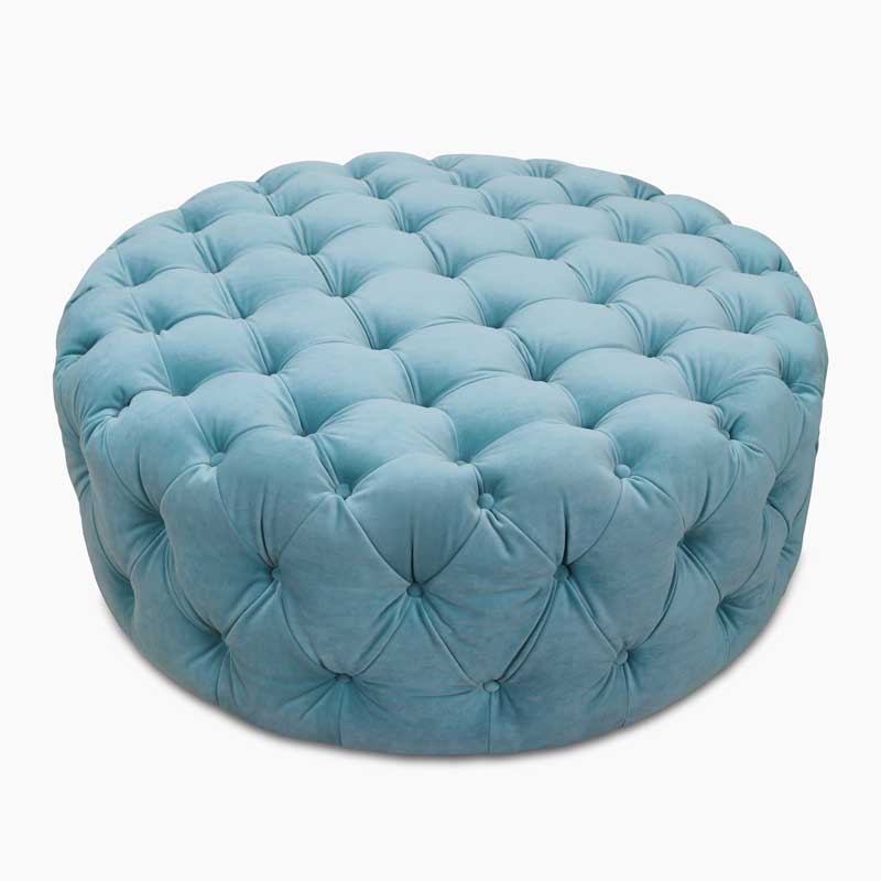 The Elowen Velvet Tufted Ottoman by Clayson Design