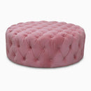 The Elowen Velvet Tufted Ottoman by Clayson Design