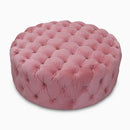 The Elowen Velvet Tufted Ottoman by Clayson Design