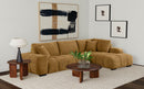 French Design Sectional in Camel Creme Brulee Performance Fabric