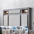 Jacob Rustic Wood Style Bed with Storage Nooks & Lighting