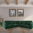The Orson Velvet Mid-Mod Sectional by Clayson Design