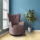 The Sutton Velvet Swivel Glider Chair by Clayson Design
