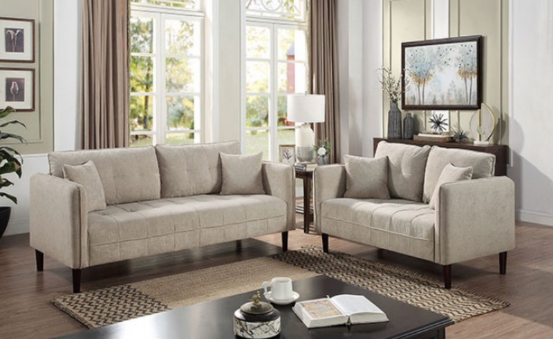 Sandalwood Cashmere Furniture of America Lynda Collection by ExceptionalHome Sofa, Loveseat & Club Chair