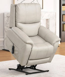 The Ellington Light Gray Power Lift Recliner by TRACTURE Motion