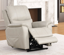 The Ellington Light Gray Power Lift Recliner by TRACTURE Motion