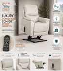 The Ellington Light Gray Power Lift Recliner by TRACTURE Motion