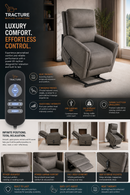 The Mercer Gray Power Lift Recliner by TRACTURE Motion