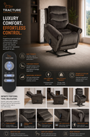 The Whitaker Dark Gray Power Lift Recliner by TRACTURE Motion