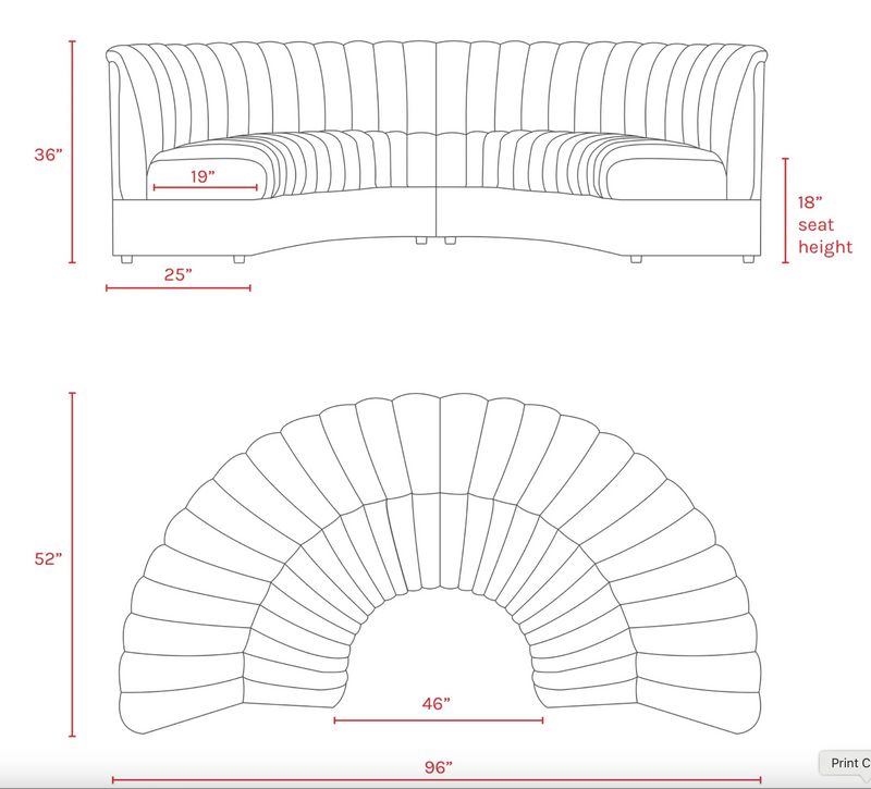 Citrus Segment Curve Sofa