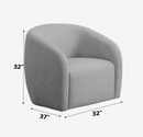 Designer Linen Like Premium Barrel Smooth Swivel Chair