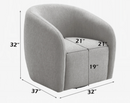 Designer Linen Like Premium Barrel Smooth Swivel Chair