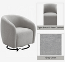 Designer Linen Like Premium Barrel Smooth Swivel Chair