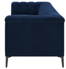 The Alann Sofa By Clayson Design Rich Navy Velvet | Channel Tufting | Tuxedo Arms | Sculpted Modern Base by Clayson Design