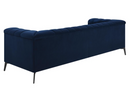 The Alann Sofa By Clayson Design Rich Navy Velvet | Channel Tufting | Tuxedo Arms | Sculpted Modern Base by Clayson Design