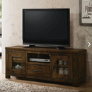 Carole 60" Rustic Oak Industrial Media Console