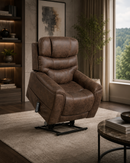 The Winslow Walnut Power Lift Recliner by TRACTURE Motion