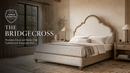 The Bridgecross Premium Carved Bed with Graceful Arch and Linen Upholstery with Organic Stain Protection