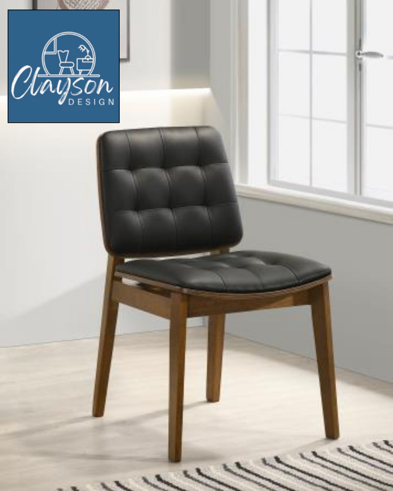 The Reid Vintage Walnut Dining Chair Set by Clayson Design