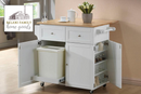 The Harrow Farmhouse Mobile Kitchen Cart by Relani Family Furniture