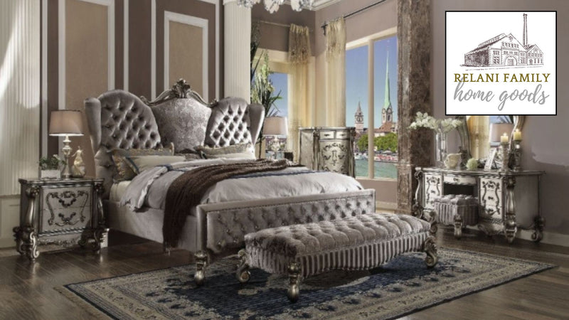 The Empress Heirloom Velvet Panel Bed by Realani Family Furniture