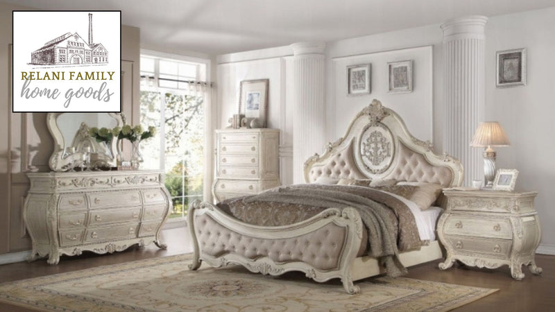 The Ragenardus Heritage Linen Panel Bed by Realani Family Furniture