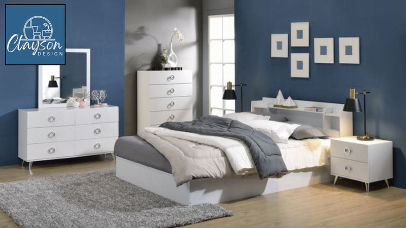The Ellara White Modern Storage Bed by Clayson Design