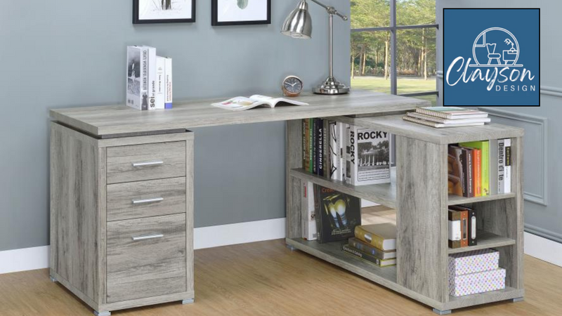 The Valen Driftwood L-Shape Desk by Clayson Design