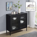 Jess Arched Fluted Glass Accent Cabinet in Black by Relani Family Furniture