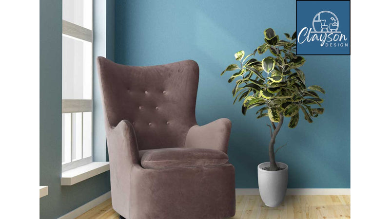 The Sutton Velvet Swivel Glider Chair by Clayson Design