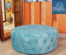 The Elowen Velvet Tufted Ottoman by Clayson Design