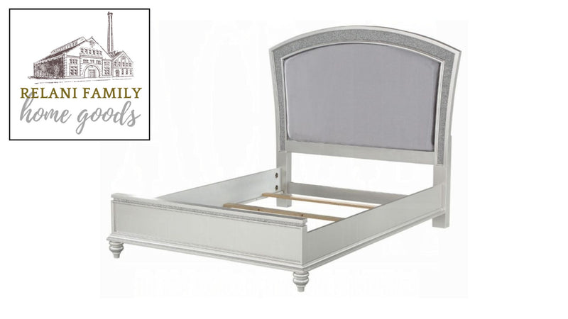 The Marcellus Platinum Panel Bed by Reylani Family Furniture