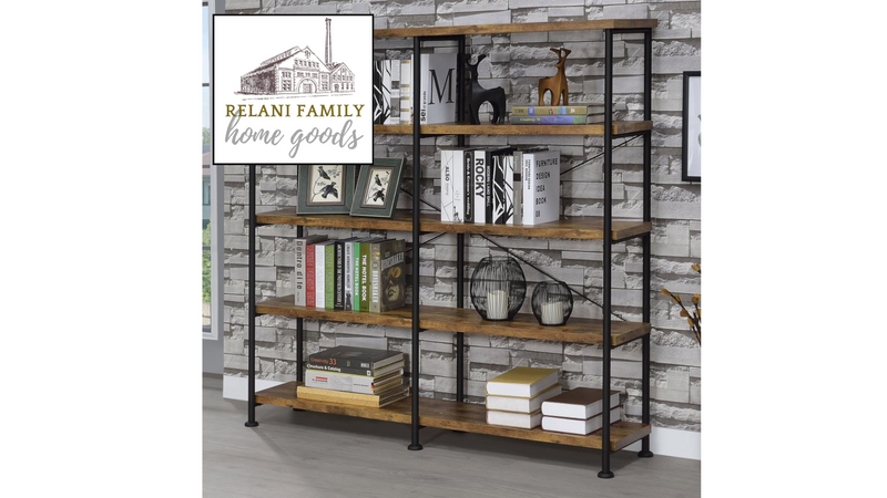 Analiese Farmhouse Double Bookshelf by Relani Family Furniture