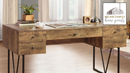 The Ellery 4-Drawer Rustic Writing Desk by Relani Family Furniture
