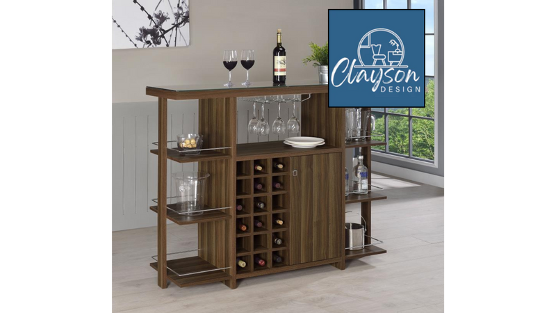 Evelio Mid-Century Modern Wine Cabinet by Clayson Design