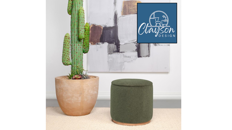 Zena Faux Sheepskin Ottoman by Clayson Design