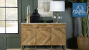 Keaton Marble Top Herringbone Accent Cabinet by Clayson Design