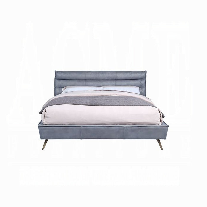 The Mercer Channel-Tufted Leather Bed by Clayson Design