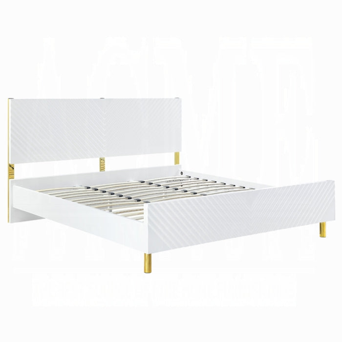 The Solvay Modern Glam Queen Bed by Clayson Design