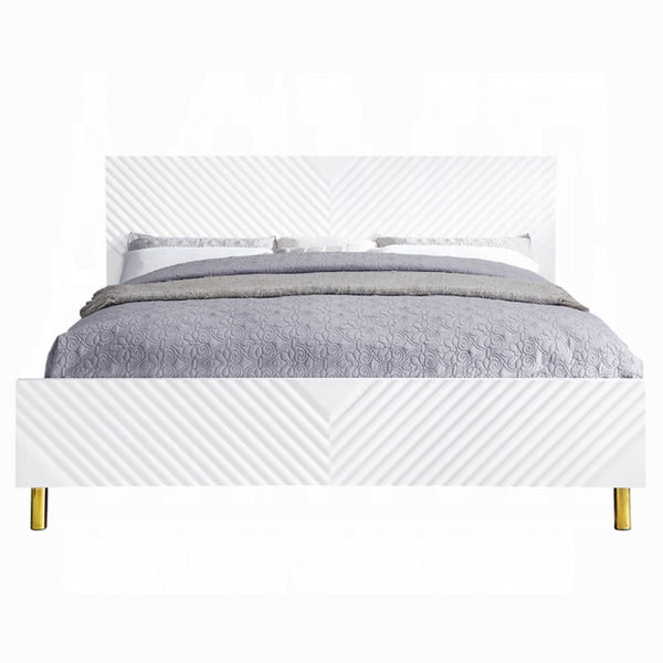 The Solvay Modern Glam Queen Bed by Clayson Design