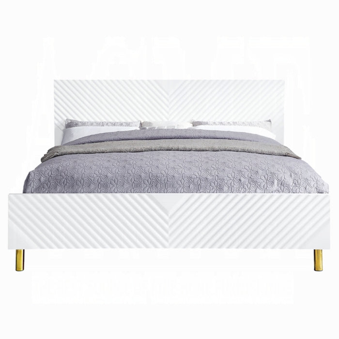 The Solvay Modern Glam Queen Bed by Clayson Design
