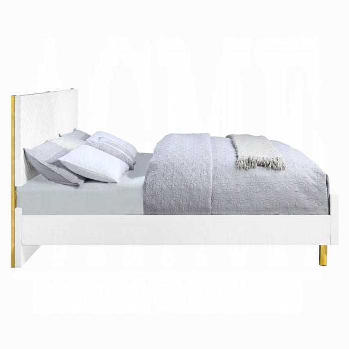 The Solvay Modern Glam Queen Bed by Clayson Design
