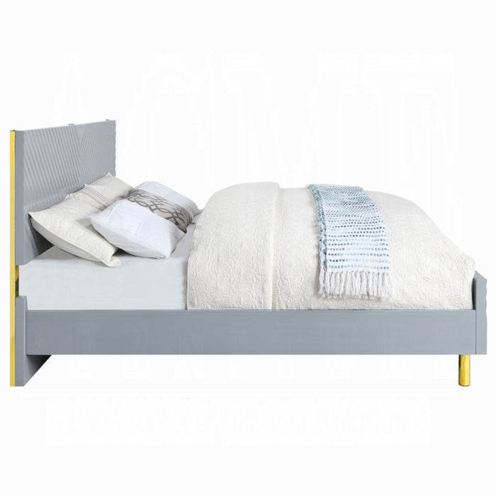 The Solvay Modern Glam Queen Bed by Clayson Design