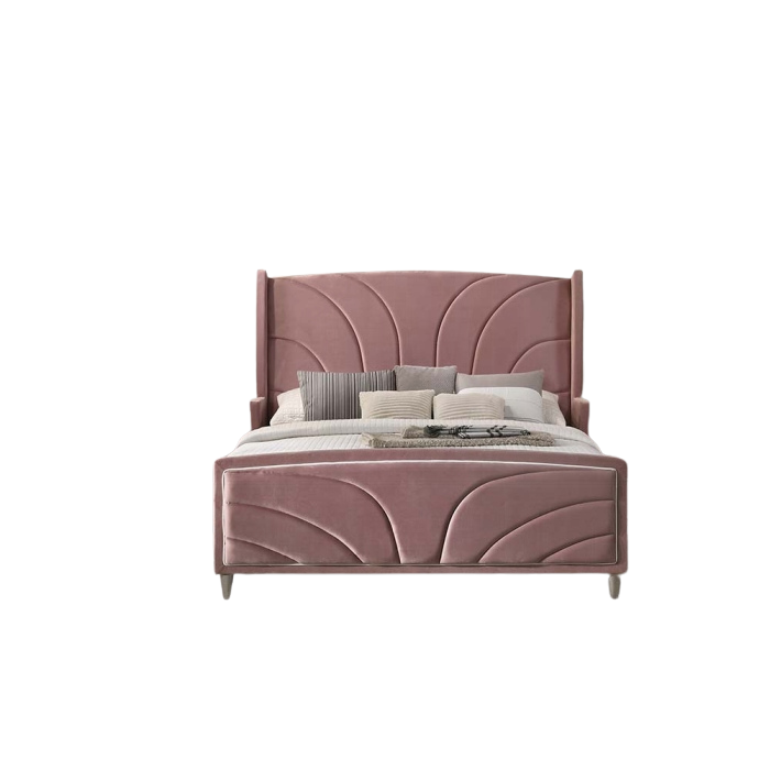 The Liora Deco Velvet Queen Bed by Clayson Design