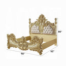 The Cabriole Royal EK Bed by Relani – Gilded Gold Leaf & Tufted Velvet Grandeur