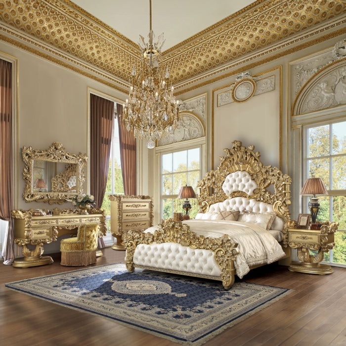 The Bernadette Grand Rococo Eastern King Bed by Relani Family Furniture