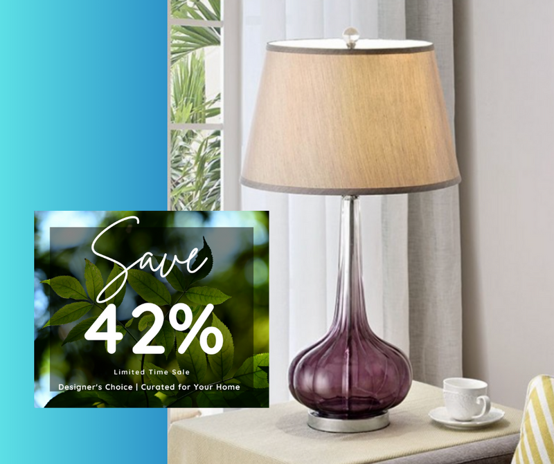 Cairo Table Lamp Purple Onion Glass